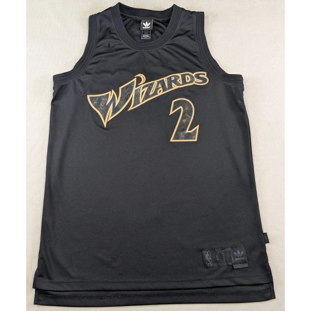 Washington Wizards Jersey Mens Large Adidas Black John Wall Alternate NBA